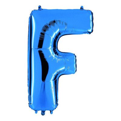 Bokstavsballong Blå Metallic - Bokstav F