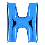 Bokstavsballong Blå Metallic - Bokstav H