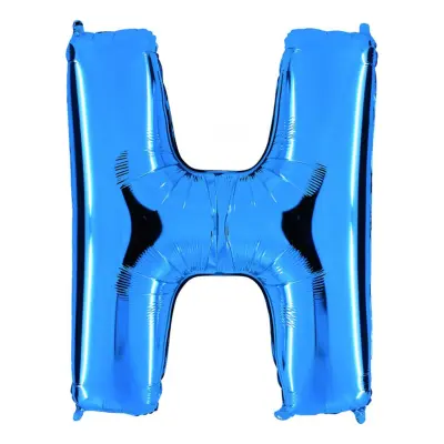Bokstavsballong Blå Metallic - Bokstav H