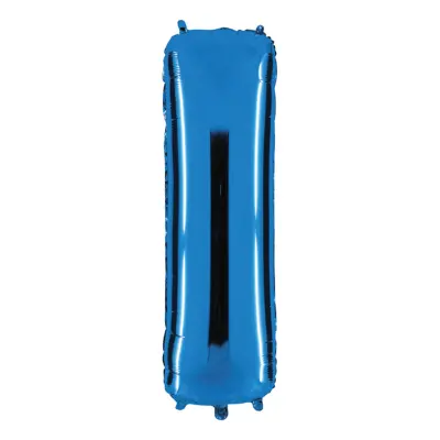 Bokstavsballong Blå Metallic - Bokstav I