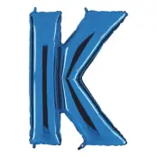Bokstavsballong Blå Metallic - Bokstav K