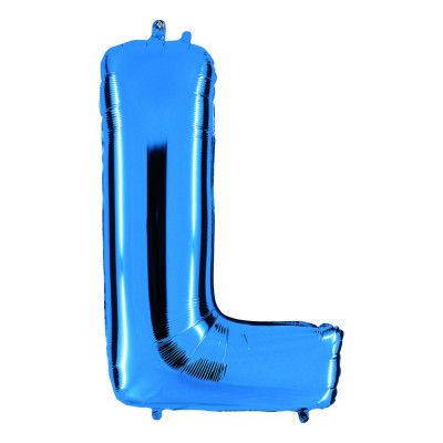 Bokstavsballong Blå Metallic - Bokstav L