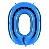 Bokstavsballong Blå Metallic - Bokstav O