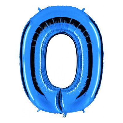 Bokstavsballong Blå Metallic - Bokstav O