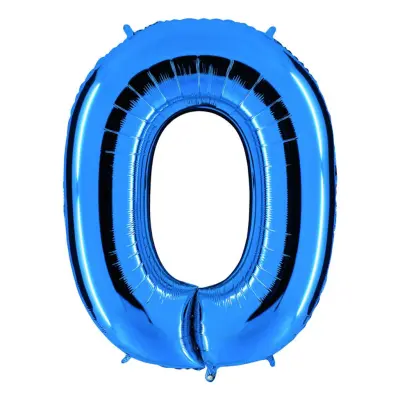 Bokstavsballong Blå Metallic - Bokstav O