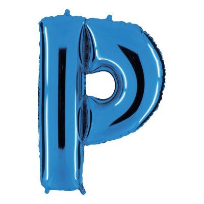 Bokstavsballong Blå Metallic - Bokstav P