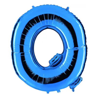 Bokstavsballong Blå Metallic - Bokstav Q