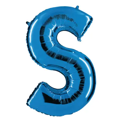 Bokstavsballong Blå Metallic - Bokstav S
