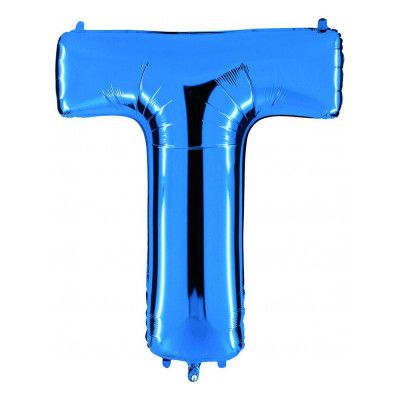 Bokstavsballong Blå Metallic - Bokstav T