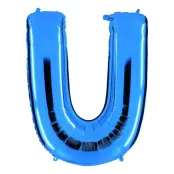 Bokstavsballong Blå Metallic - Bokstav U