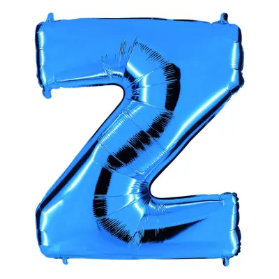 Bokstavsballong Blå Metallic - Bokstav Z