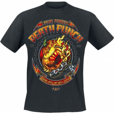 Five Finger Death Punch T-shirt - Burning Pumpkin Halloween - S 3XL - för Herr - svart