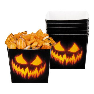 Pappersskålar Läskig Pumpa - 6-pack