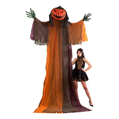 Gigantisk Läskig Pumpa med Lysande Ögon