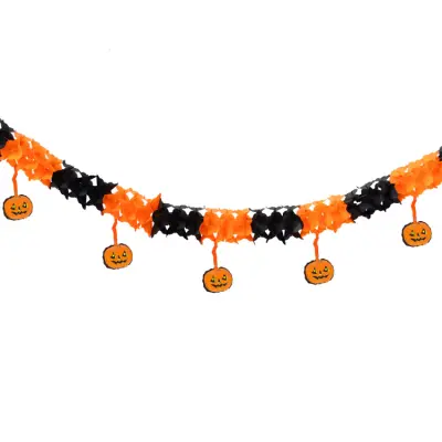 Halloween Girlang Pumpor Orange&Svart 3m