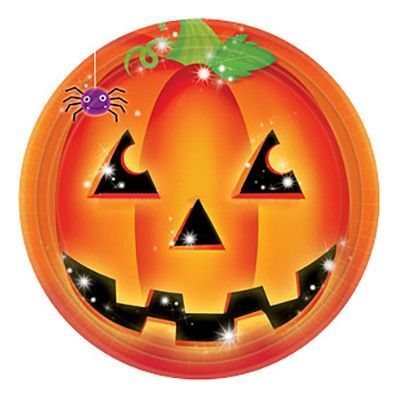 Papperstallrikar Halloween Pumpa