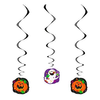 Happy Pumpkin Swirls Hängande Dekoration - 3-pack