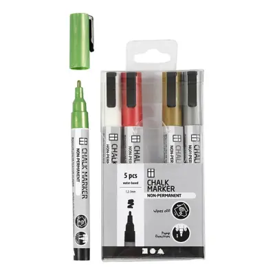 Kritpennor Metallic Färger - 5-pack