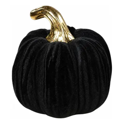 Pumpa Halloween i Velour Svart/Guld Liten