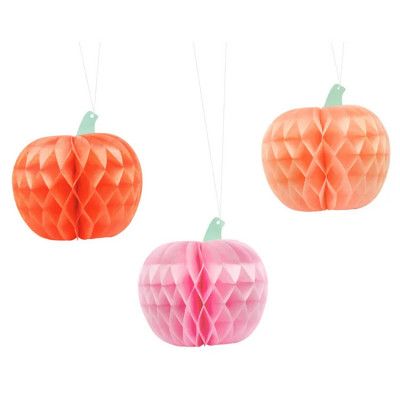 Pumpa Honeycomb Dekoration 3-pack