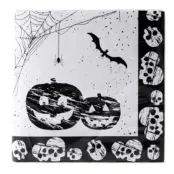 Servetter Halloween Svart/Vita