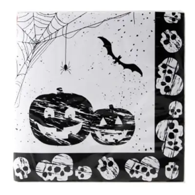 Servetter Halloween Svart/Vita