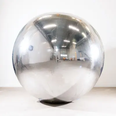 Uppblåsbar Spegelboll Silver - 150 cm