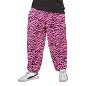 80-tals Baggy Byxor Zebra Rosa - X-Large