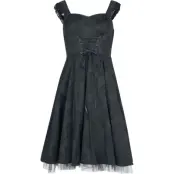 H&R London - Rockabilly Halvlång klänning - Black Orchid Swing dress - XS 4XL - för Dam - svart