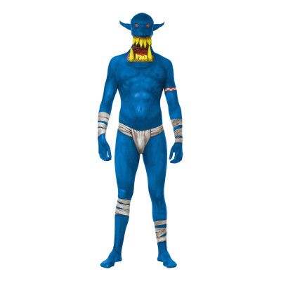 Jaw Dropper Orc Blå Maskeraddräkt