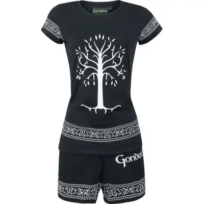 Sagan om Ringen Pyjamas - Tree Of Gondor - S 3XL - för Dam - svart