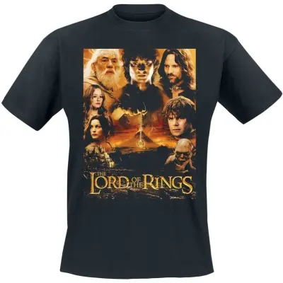 Sagan om Ringen T-shirt - Characters With A Logo - M 3XL - för Herr - marinblå