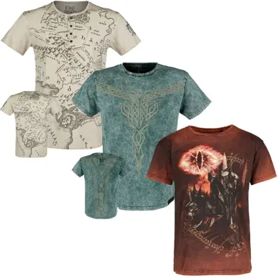 Sagan om Ringen T-shirt - Der Herr der Ringe - T-Shirt Bundle - M XXL - för Herr - flerfärgad