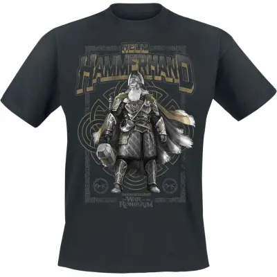 Sagan om Ringen T-shirt - Die Schlacht der Rohirrim - Helm Hammerhand - S 3XL - för Herr - svart