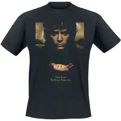 Sagan om Ringen T-shirt - Frodo Ring To Rule Them All - M 3XL - för Herr - svart