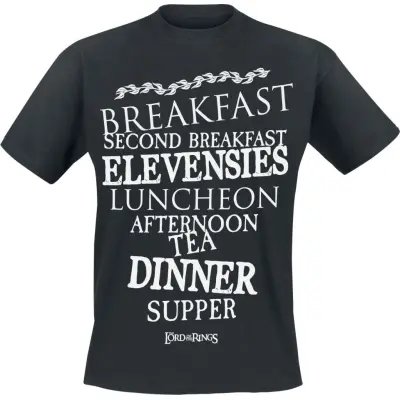 Sagan om Ringen T-shirt - Hobbit Meals - S 4XL - för Herr - svart