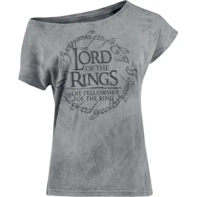 Sagan om Ringen T-shirt - Middle Earth Map - S XXL - för Dam - grå
