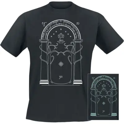 Sagan om Ringen T-shirt - Moria - Doors Of Durin - Glow In The Dark - M 4XL - för Herr - svart