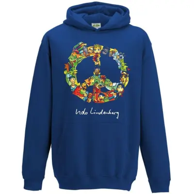 Udo Lindenberg & Das Panik-Orchester Luvtröja - Peace Hoodie Kids - 140 - för  blå