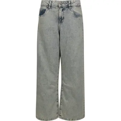 Urban Classics Jeans - Ladies Low Waist Baggy Fit Denim - 27 32 - för Dam - blågrå