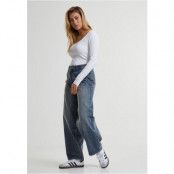 Urban Classics Jeans - Ladies Tapered Baggy Jeans - 27 32 - för Dam - blå