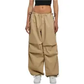 Urban Classics Tygbyxor - Ladies Cotton Parachute Pants - M XL - för Dam - sand