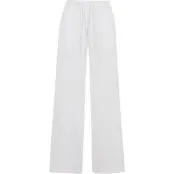 Urban Classics Tygbyxor - Ladies Structured Wideleg Pants - XS 4XL - för Dam - vit