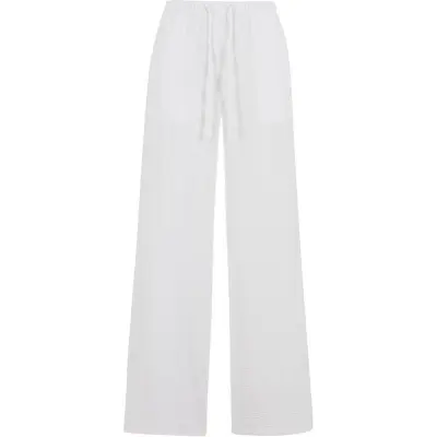 Urban Classics Tygbyxor - Ladies Structured Wideleg Pants - XS 4XL - för Dam - vit