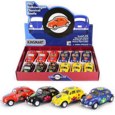 VW Beetle 1967 Blommig Bil med Pullback : Färg - Röd - Leksaksaffären -  Leksaksaffären