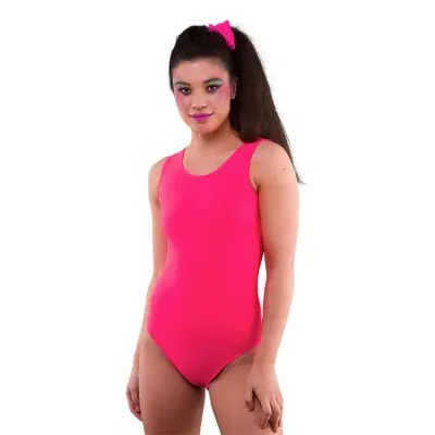 80-tals Bodysuit Neonrosa - Medium/Large