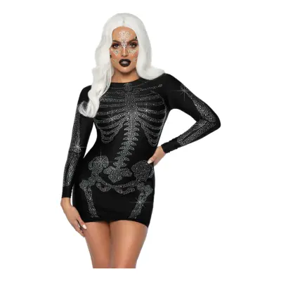 Diamantskelett Dam Maskeraddräkt - Large