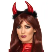 Djävulshorn Metallic-röd Diadem