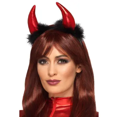 Djävulshorn Metallic-röd Diadem