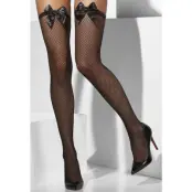 Fisknät Stay-ups med Rosett - Onesize